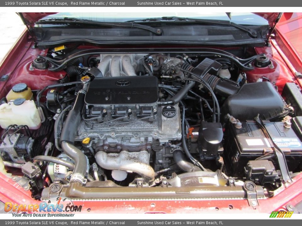 1999 Toyota Solara SLE V6 Coupe Red Flame Metallic / Charcoal Photo #21