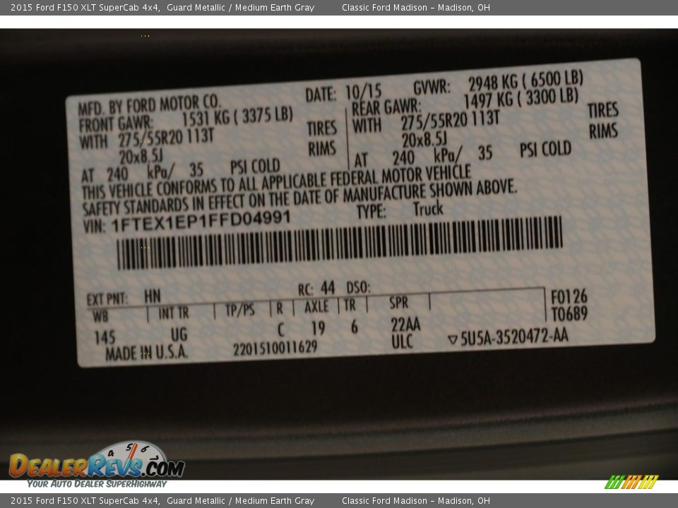 2015 Ford F150 XLT SuperCab 4x4 Guard Metallic / Medium Earth Gray Photo #24