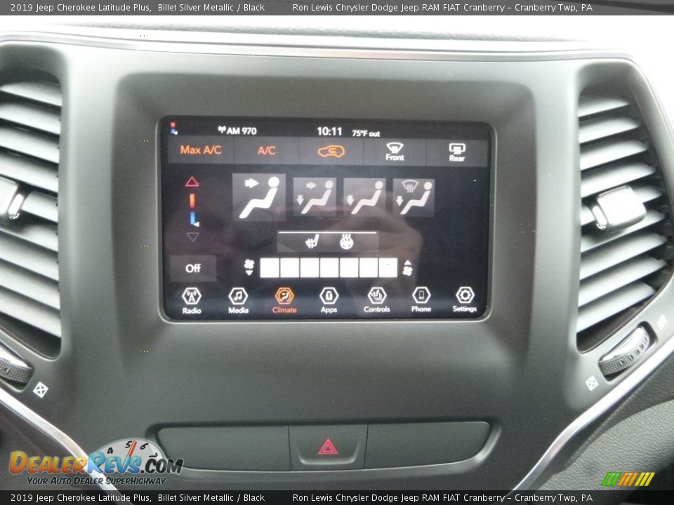 2019 Jeep Cherokee Latitude Plus Billet Silver Metallic / Black Photo #16