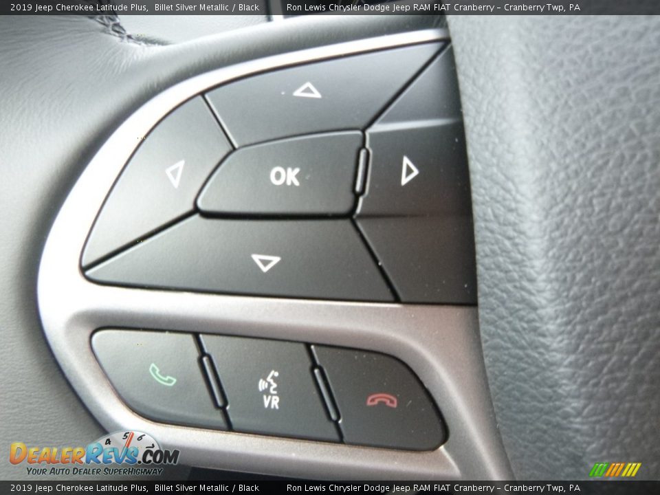 2019 Jeep Cherokee Latitude Plus Billet Silver Metallic / Black Photo #19
