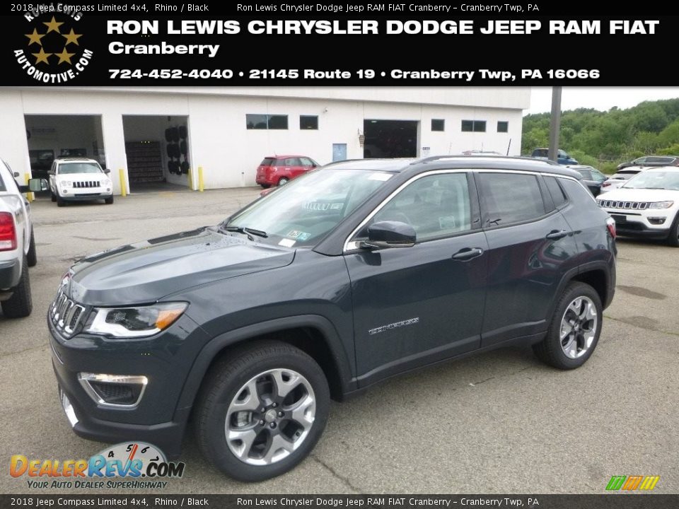 2018 Jeep Compass Limited 4x4 Rhino / Black Photo #1