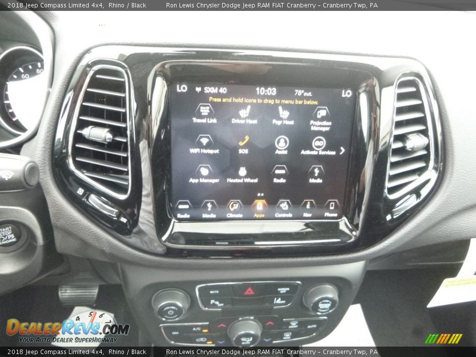 2018 Jeep Compass Limited 4x4 Rhino / Black Photo #16