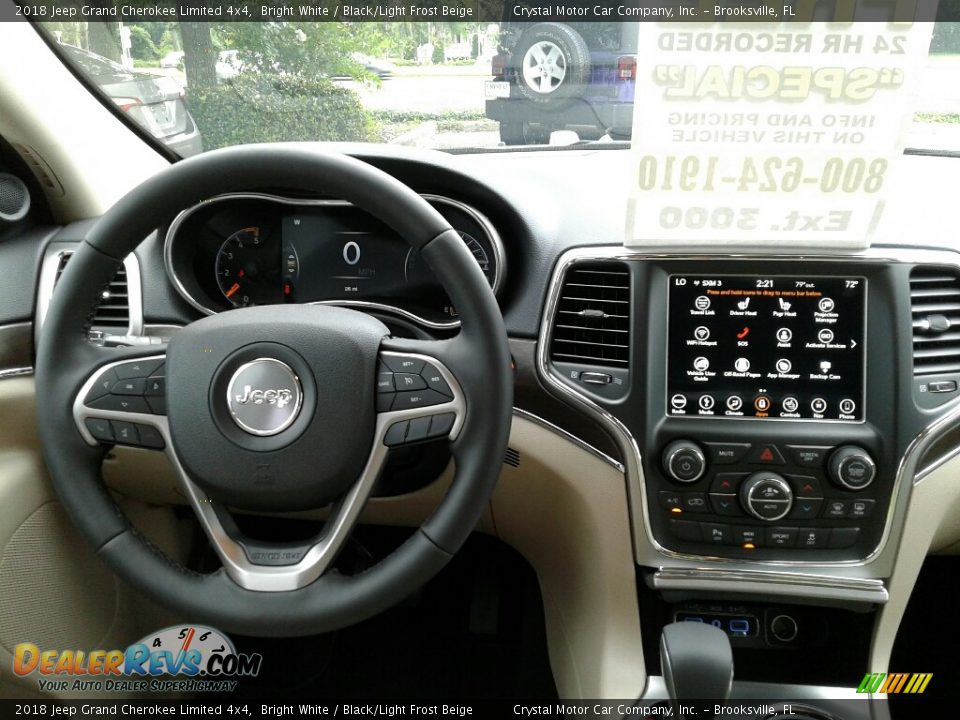 2018 Jeep Grand Cherokee Limited 4x4 Bright White / Black/Light Frost Beige Photo #13