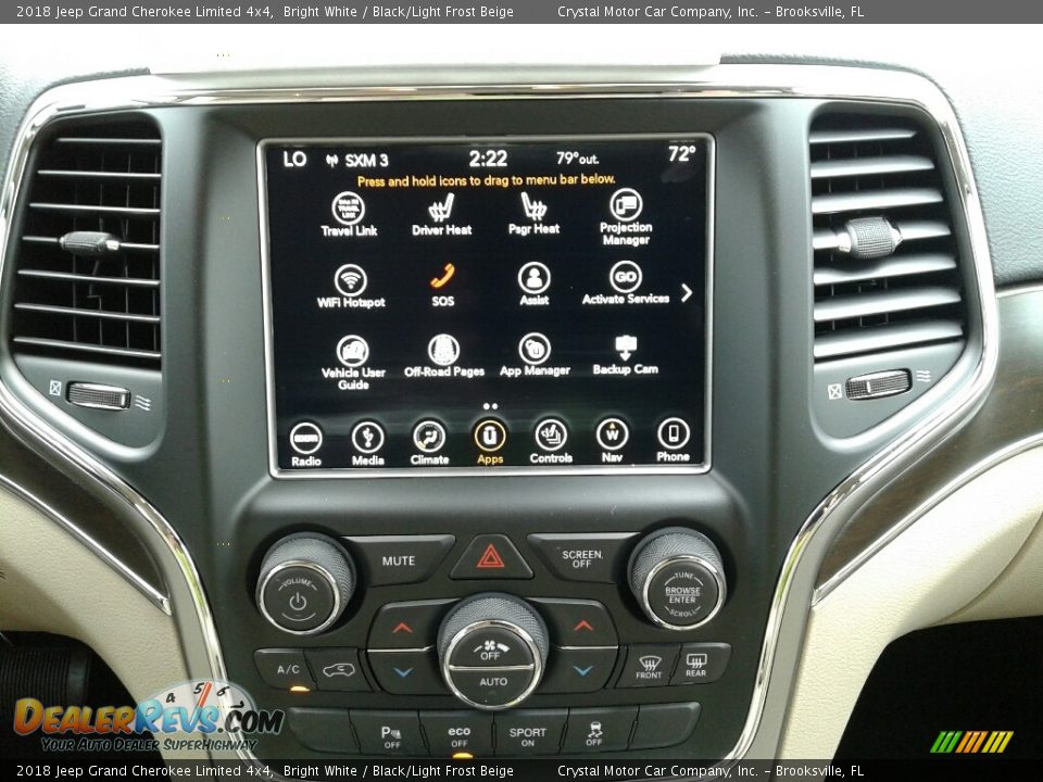 2018 Jeep Grand Cherokee Limited 4x4 Bright White / Black/Light Frost Beige Photo #15