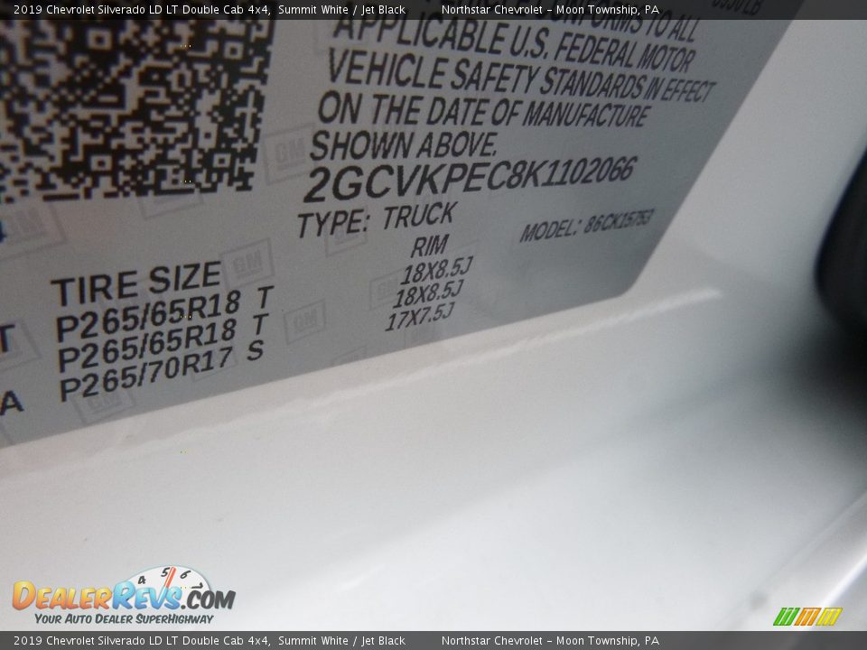 2019 Chevrolet Silverado LD LT Double Cab 4x4 Summit White / Jet Black Photo #16