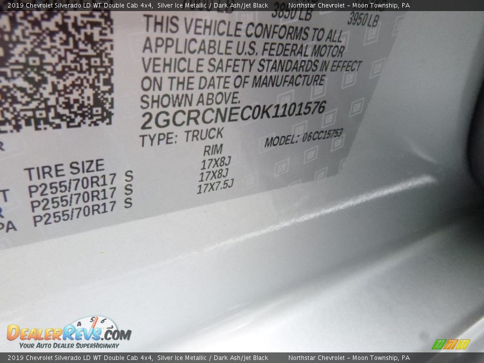 2019 Chevrolet Silverado LD WT Double Cab 4x4 Silver Ice Metallic / Dark Ash/Jet Black Photo #16