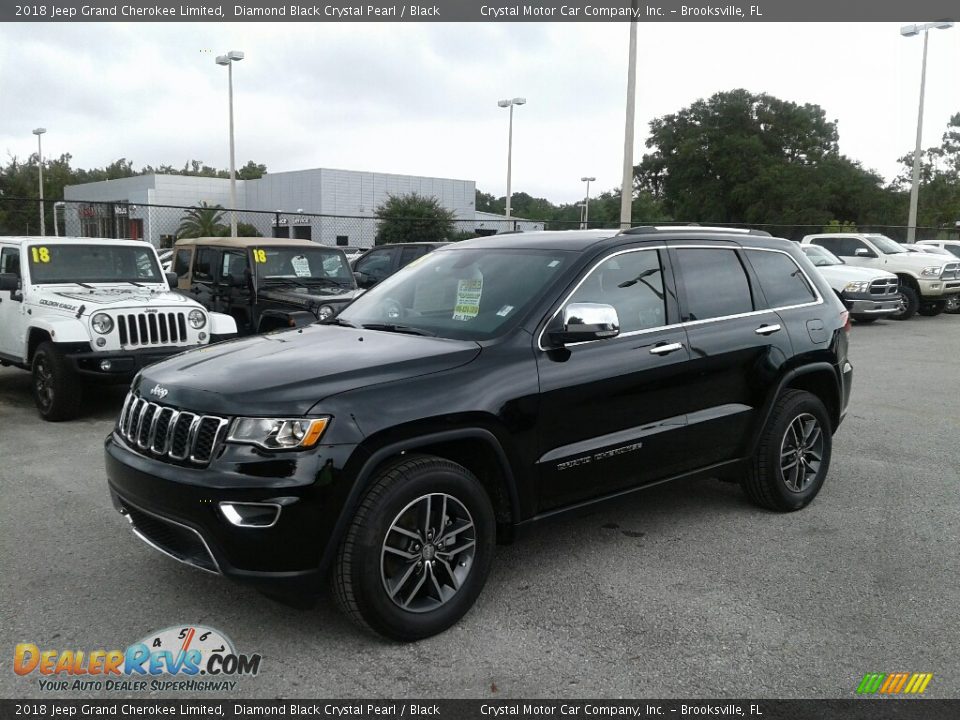 2018 Jeep Grand Cherokee Limited Diamond Black Crystal Pearl / Black Photo #1