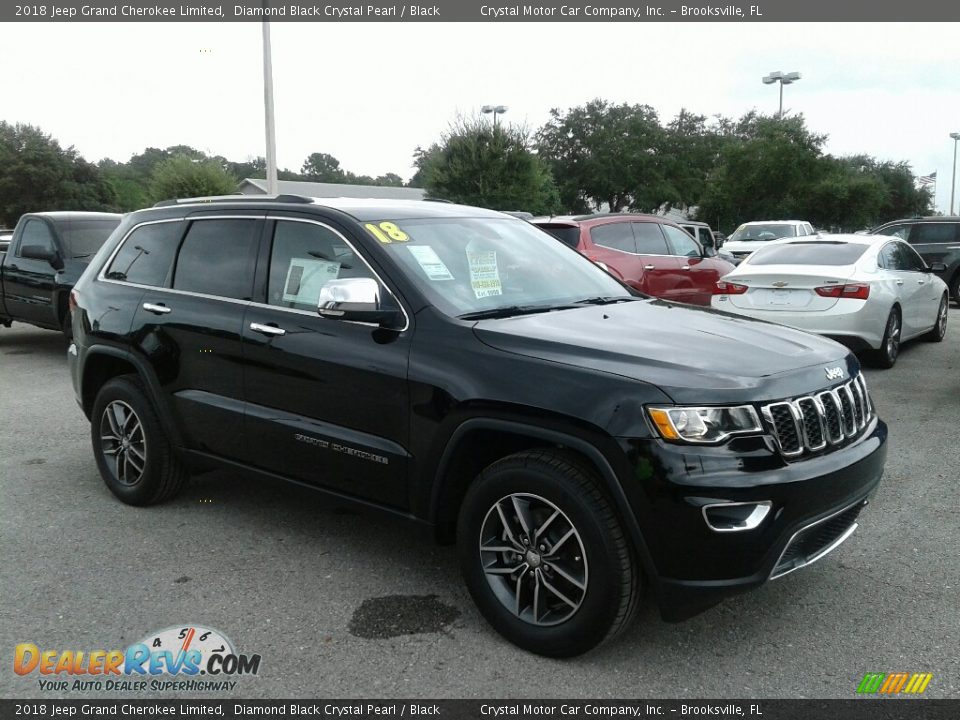 2018 Jeep Grand Cherokee Limited Diamond Black Crystal Pearl / Black Photo #7