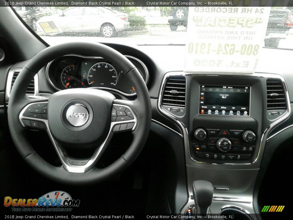 2018 Jeep Grand Cherokee Limited Diamond Black Crystal Pearl / Black Photo #13