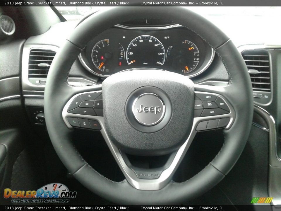 2018 Jeep Grand Cherokee Limited Diamond Black Crystal Pearl / Black Photo #14