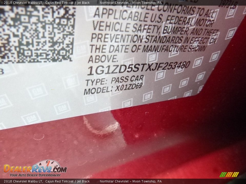 2018 Chevrolet Malibu LT Cajun Red Tintcoat / Jet Black Photo #16