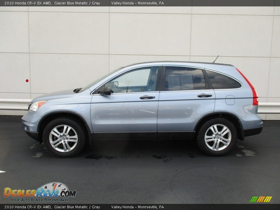 2010 Honda CR-V EX AWD Glacier Blue Metallic / Gray Photo #2