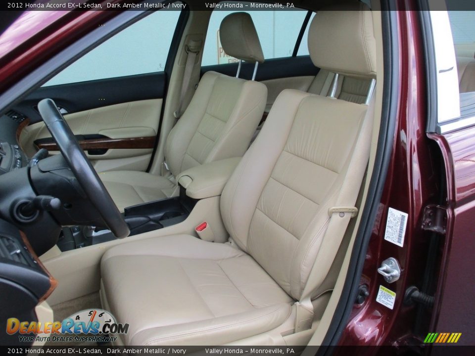 2012 Honda Accord EX-L Sedan Dark Amber Metallic / Ivory Photo #12