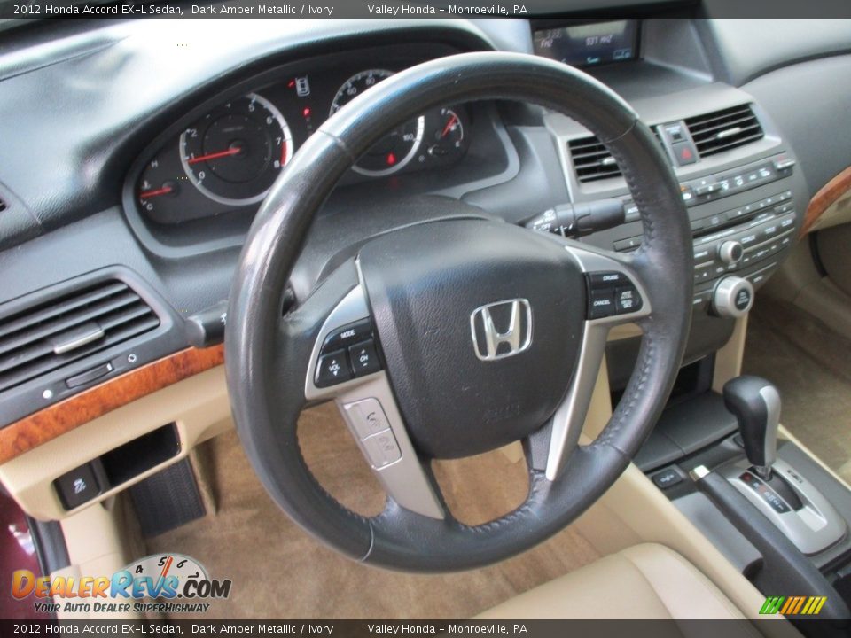 2012 Honda Accord EX-L Sedan Dark Amber Metallic / Ivory Photo #14