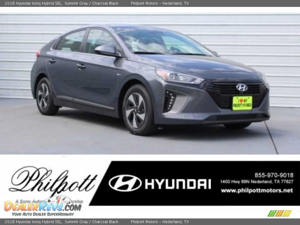 2018 Hyundai Ioniq Hybrid SEL Summit Gray / Charcoal Black Photo #1