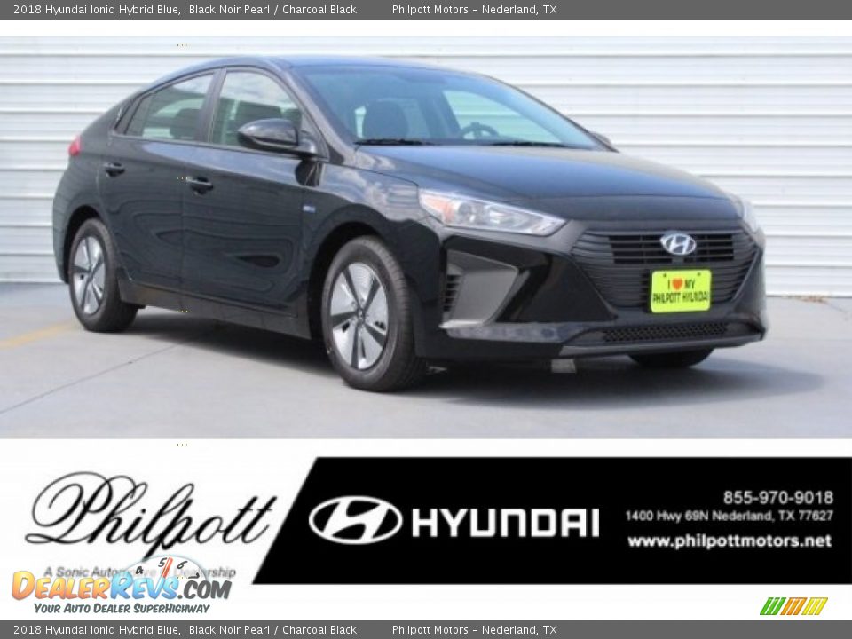 2018 Hyundai Ioniq Hybrid Blue Black Noir Pearl / Charcoal Black Photo #1