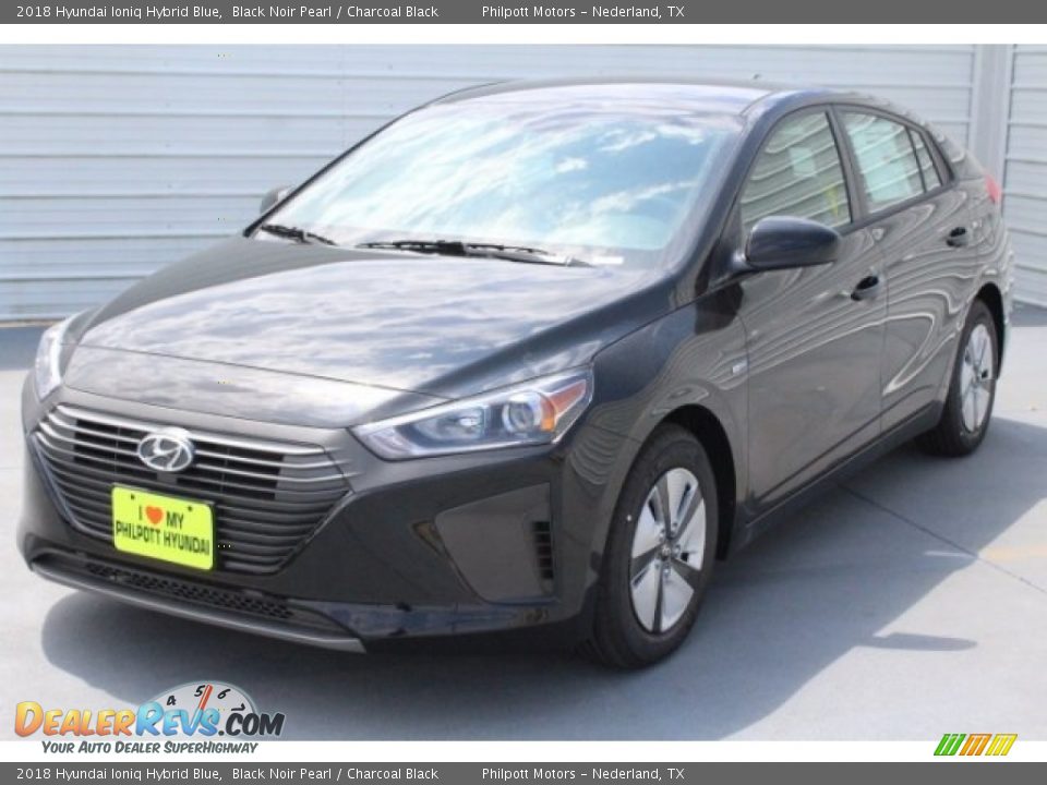 2018 Hyundai Ioniq Hybrid Blue Black Noir Pearl / Charcoal Black Photo #3