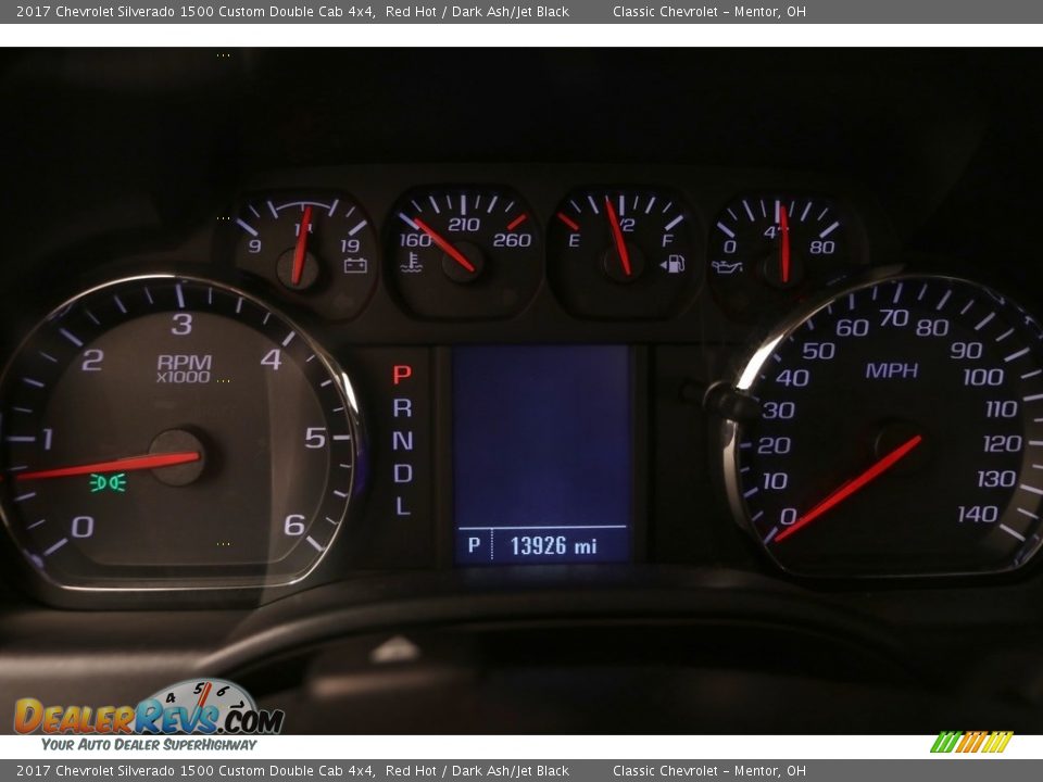 2017 Chevrolet Silverado 1500 Custom Double Cab 4x4 Red Hot / Dark Ash/Jet Black Photo #7