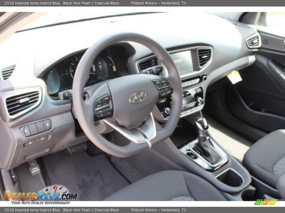 2018 Hyundai Ioniq Hybrid Blue Black Noir Pearl / Charcoal Black Photo #14