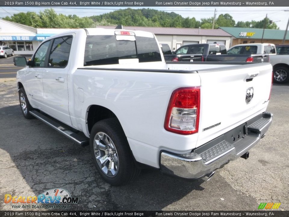 2019 Ram 1500 Big Horn Crew Cab 4x4 Bright White / Black/Light Frost Beige Photo #3