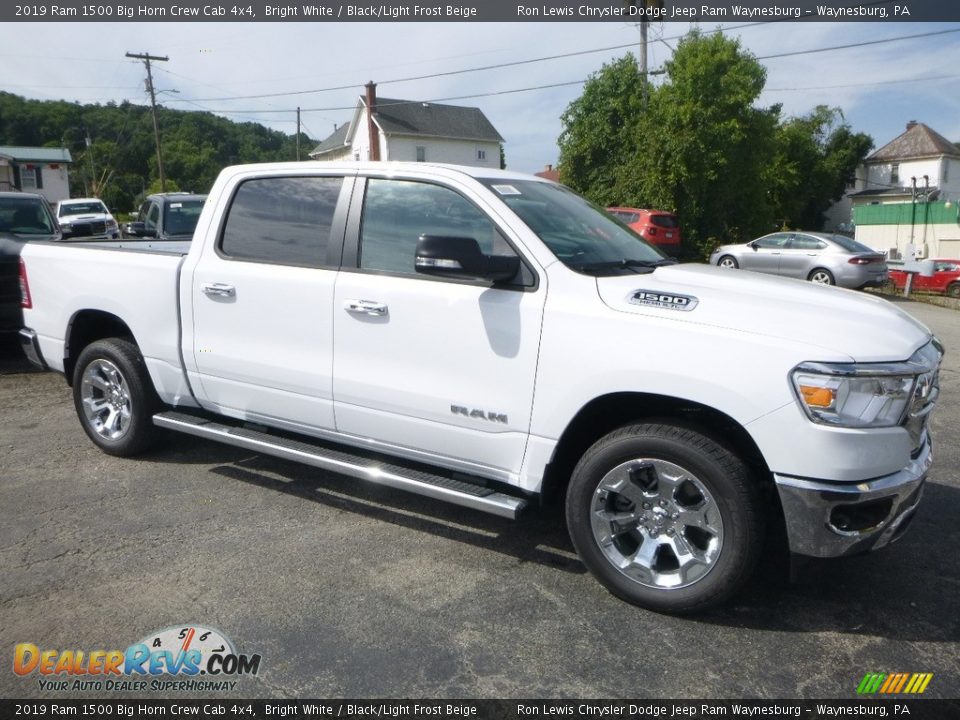 2019 Ram 1500 Big Horn Crew Cab 4x4 Bright White / Black/Light Frost Beige Photo #7