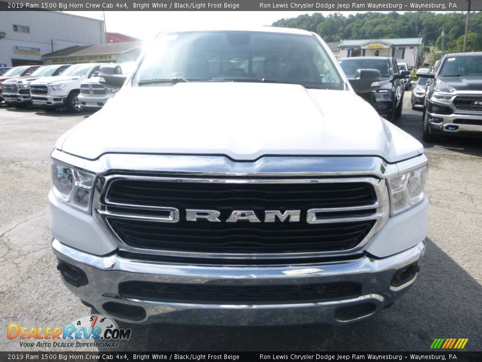 2019 Ram 1500 Big Horn Crew Cab 4x4 Bright White / Black/Light Frost Beige Photo #8