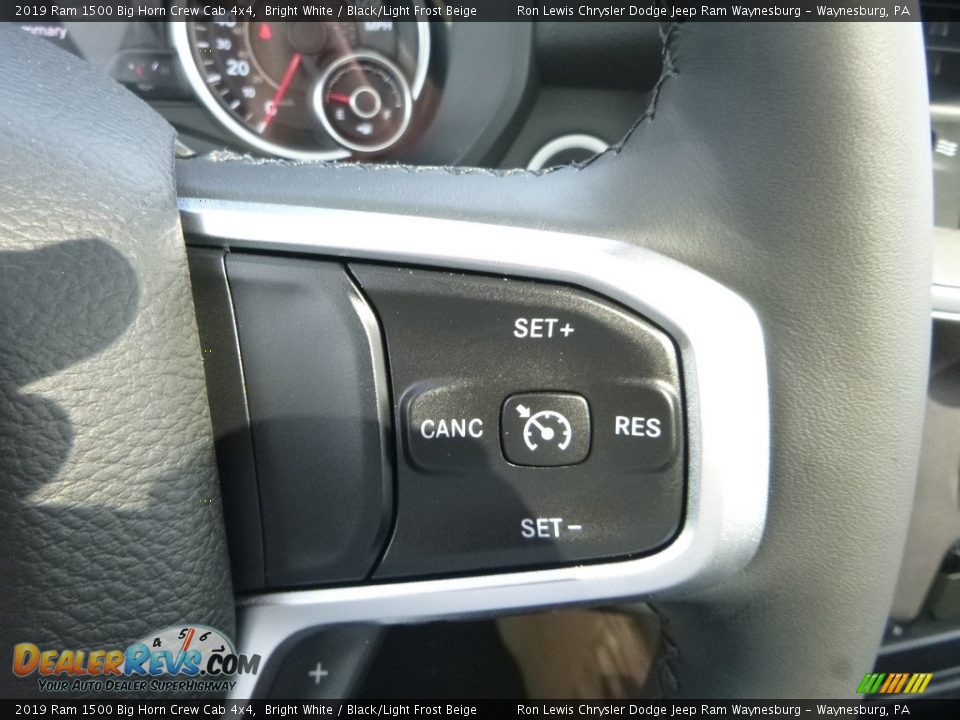 2019 Ram 1500 Big Horn Crew Cab 4x4 Bright White / Black/Light Frost Beige Photo #19