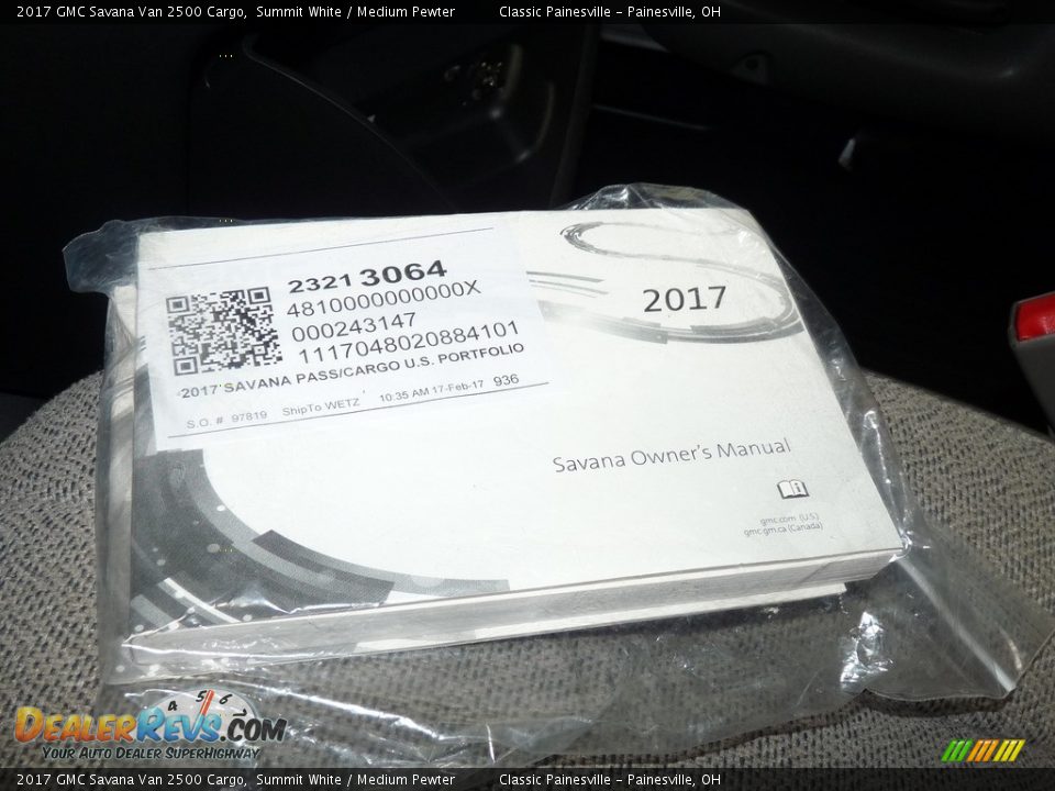 2017 GMC Savana Van 2500 Cargo Summit White / Medium Pewter Photo #15