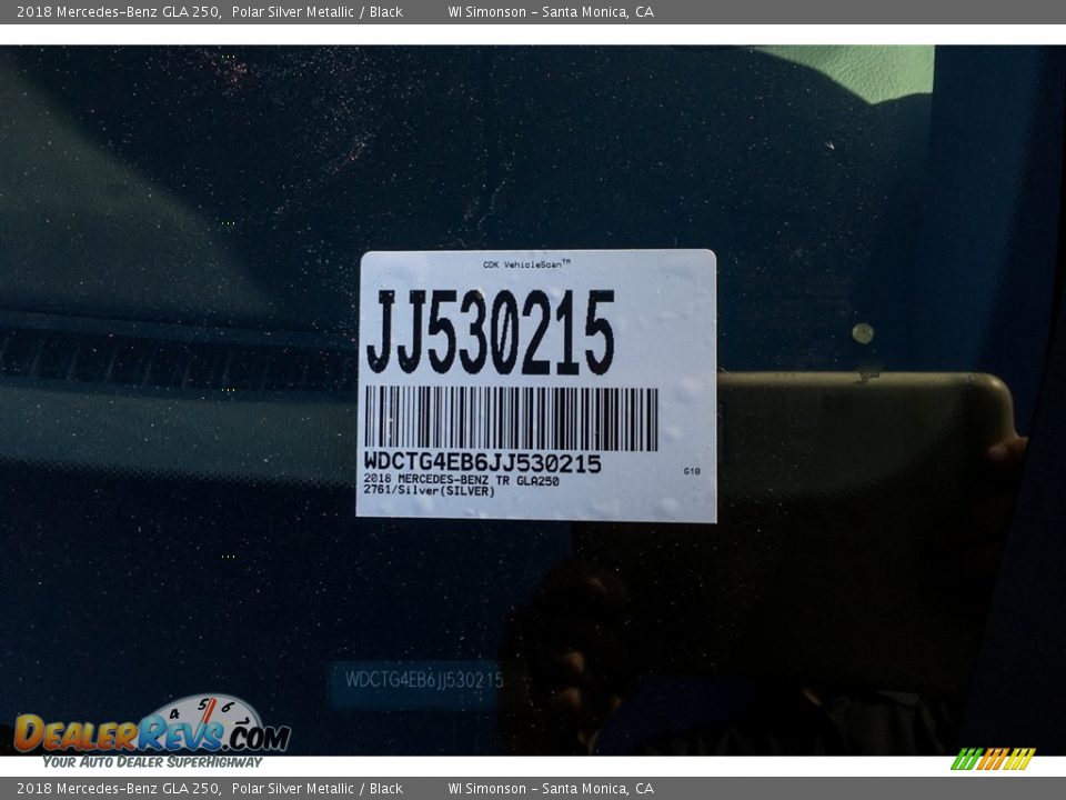2018 Mercedes-Benz GLA 250 Polar Silver Metallic / Black Photo #11