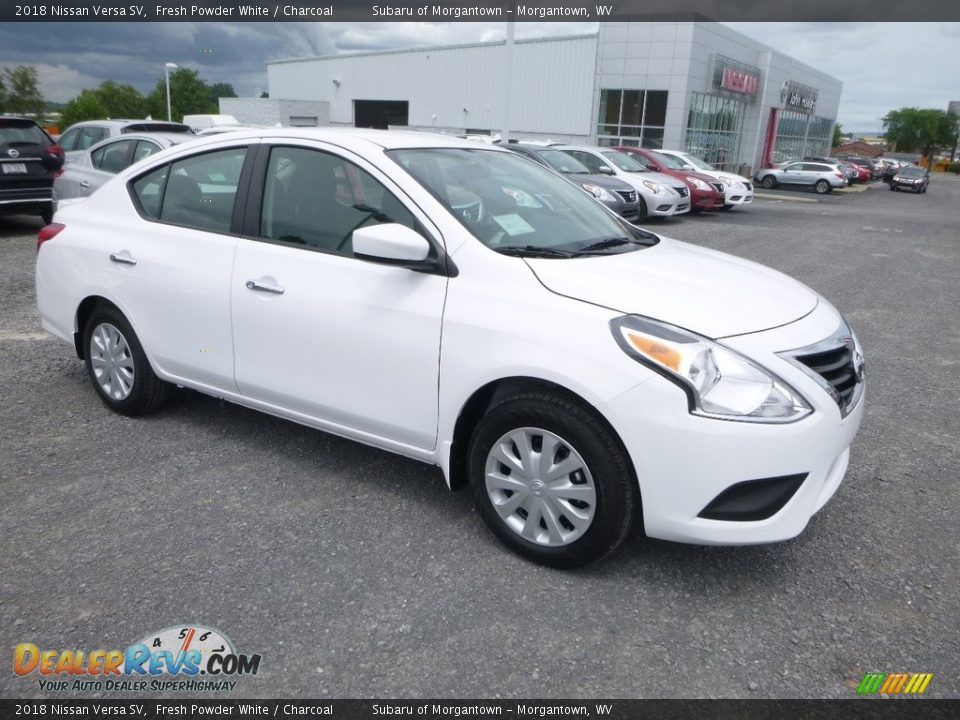 2018 Nissan Versa SV Fresh Powder White / Charcoal Photo #1