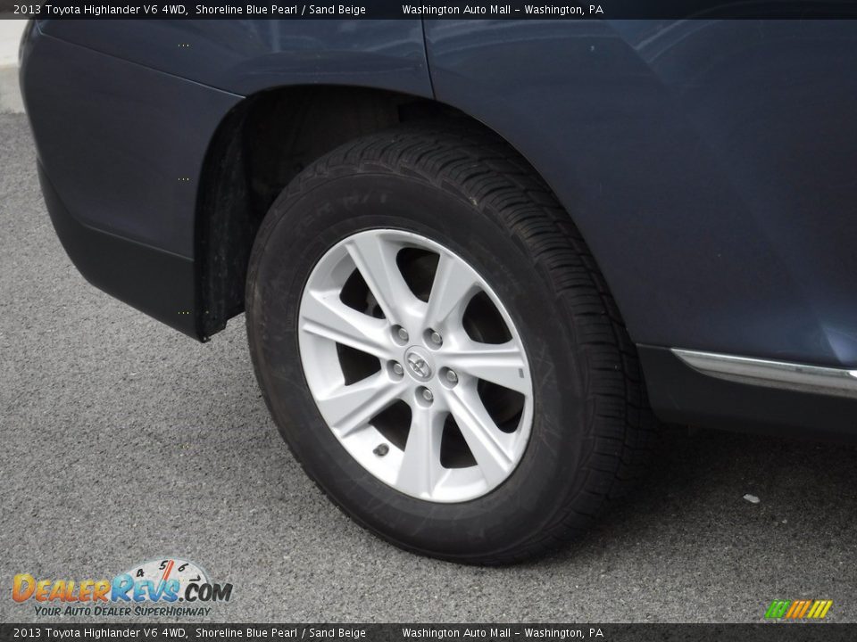 2013 Toyota Highlander V6 4WD Shoreline Blue Pearl / Sand Beige Photo #3