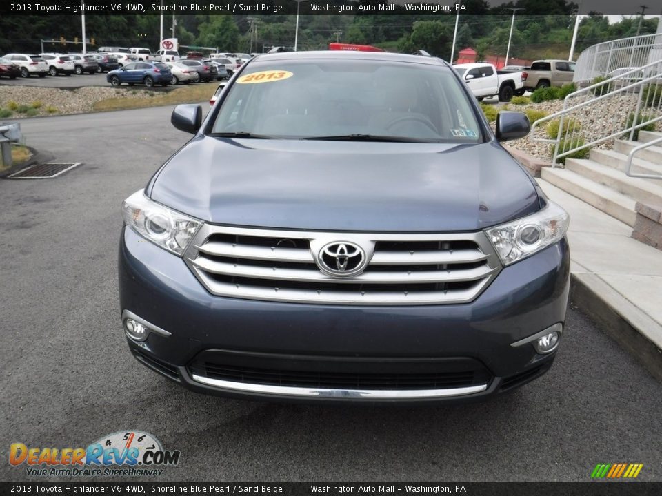 2013 Toyota Highlander V6 4WD Shoreline Blue Pearl / Sand Beige Photo #4