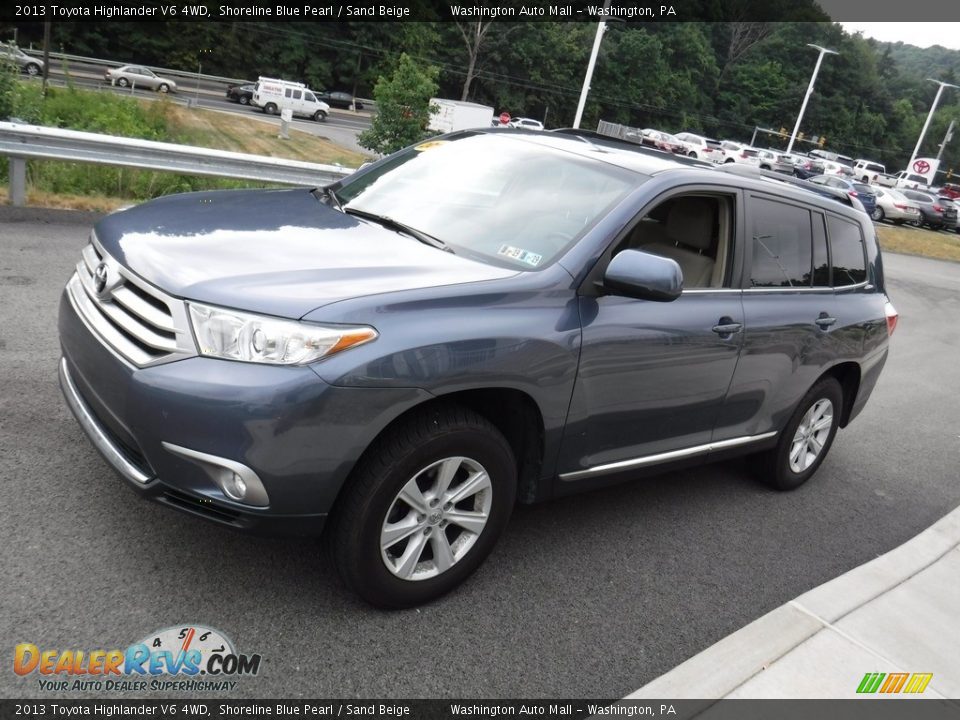 2013 Toyota Highlander V6 4WD Shoreline Blue Pearl / Sand Beige Photo #5