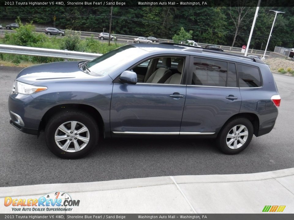2013 Toyota Highlander V6 4WD Shoreline Blue Pearl / Sand Beige Photo #6