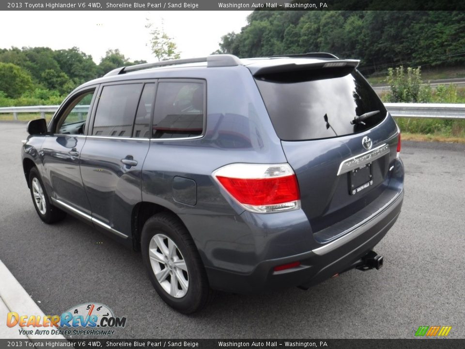 2013 Toyota Highlander V6 4WD Shoreline Blue Pearl / Sand Beige Photo #7