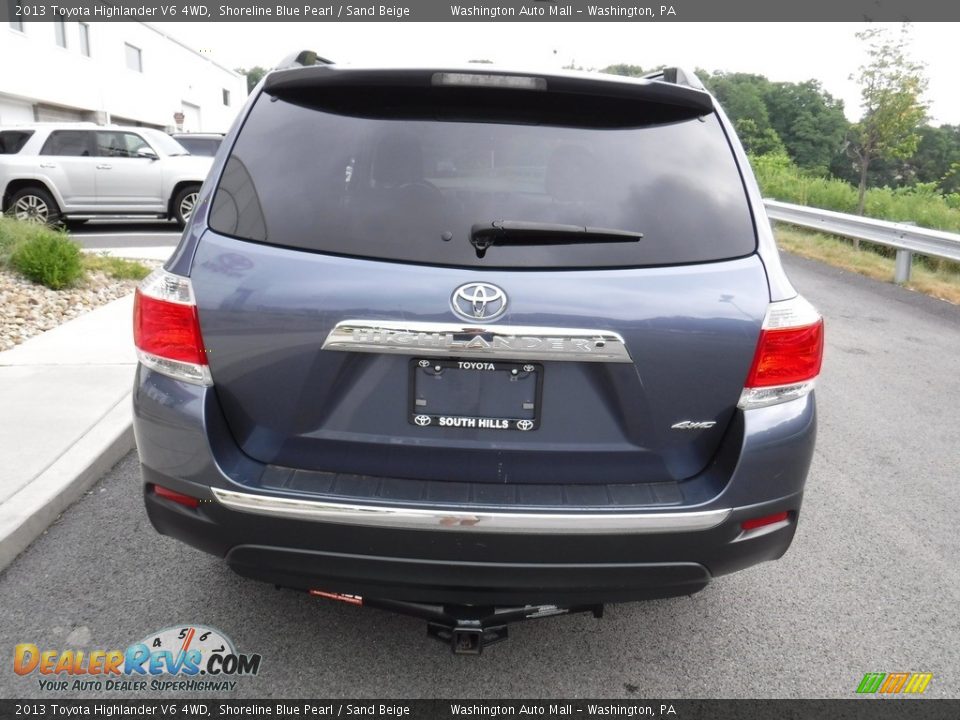 2013 Toyota Highlander V6 4WD Shoreline Blue Pearl / Sand Beige Photo #8