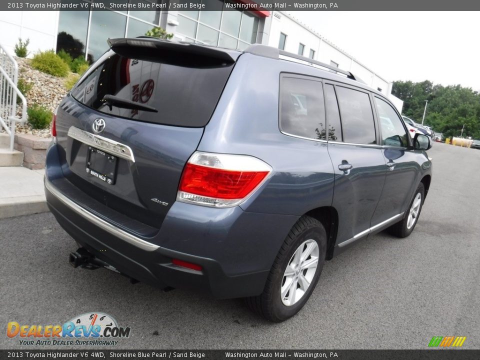 2013 Toyota Highlander V6 4WD Shoreline Blue Pearl / Sand Beige Photo #9