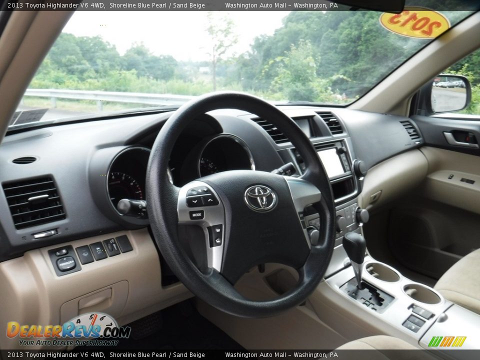 2013 Toyota Highlander V6 4WD Shoreline Blue Pearl / Sand Beige Photo #11