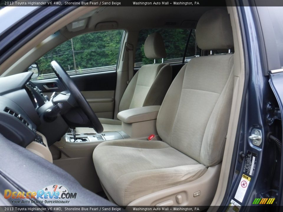 2013 Toyota Highlander V6 4WD Shoreline Blue Pearl / Sand Beige Photo #12
