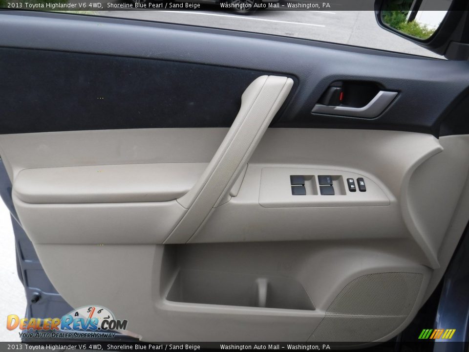 2013 Toyota Highlander V6 4WD Shoreline Blue Pearl / Sand Beige Photo #13