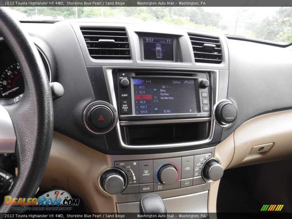 2013 Toyota Highlander V6 4WD Shoreline Blue Pearl / Sand Beige Photo #14
