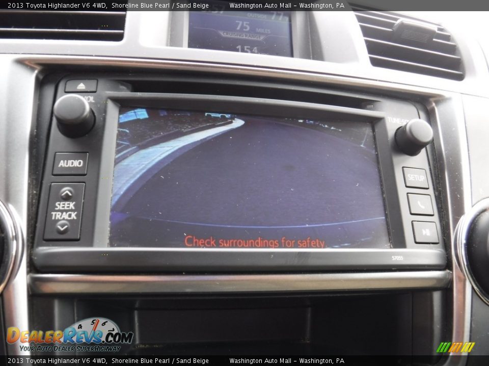 2013 Toyota Highlander V6 4WD Shoreline Blue Pearl / Sand Beige Photo #15