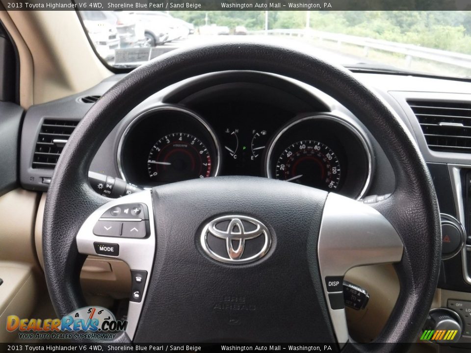2013 Toyota Highlander V6 4WD Shoreline Blue Pearl / Sand Beige Photo #17