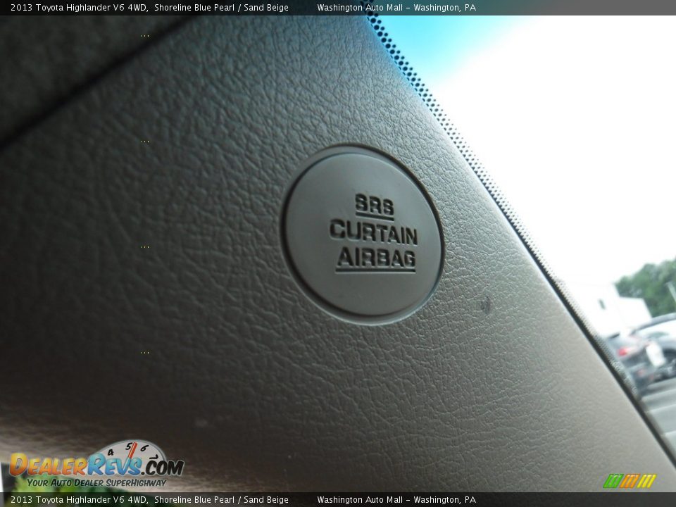 2013 Toyota Highlander V6 4WD Shoreline Blue Pearl / Sand Beige Photo #18