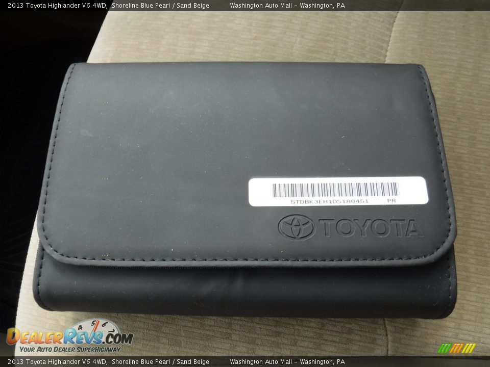 2013 Toyota Highlander V6 4WD Shoreline Blue Pearl / Sand Beige Photo #23