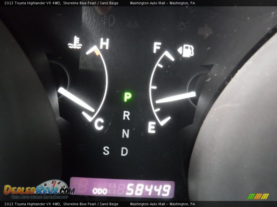 2013 Toyota Highlander V6 4WD Shoreline Blue Pearl / Sand Beige Photo #25