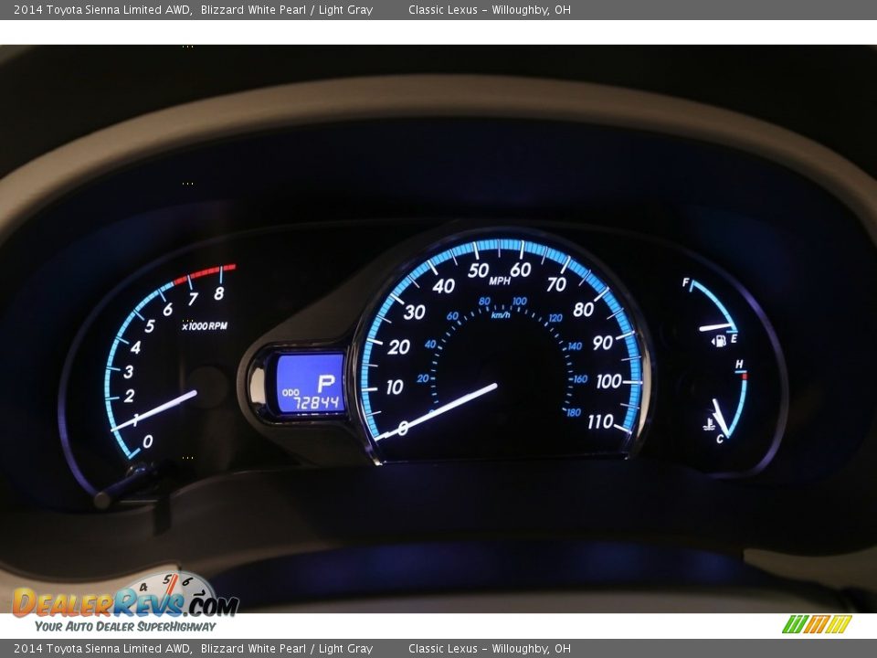 2014 Toyota Sienna Limited AWD Blizzard White Pearl / Light Gray Photo #10