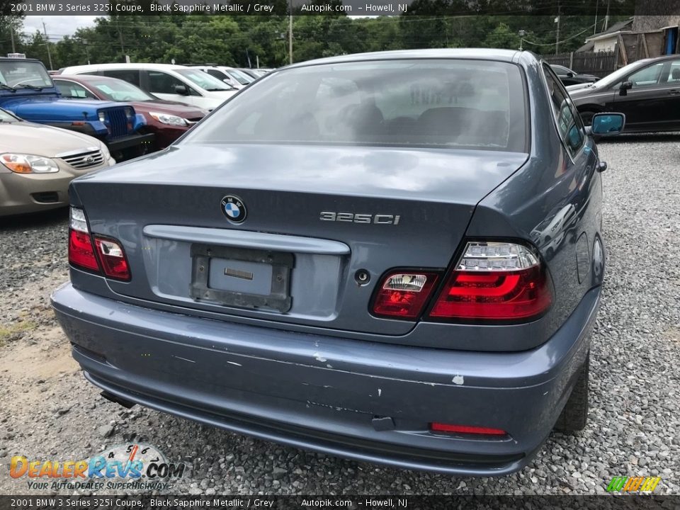2001 BMW 3 Series 325i Coupe Black Sapphire Metallic / Grey Photo #6
