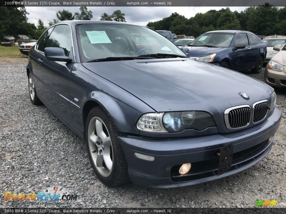 2001 BMW 3 Series 325i Coupe Black Sapphire Metallic / Grey Photo #9