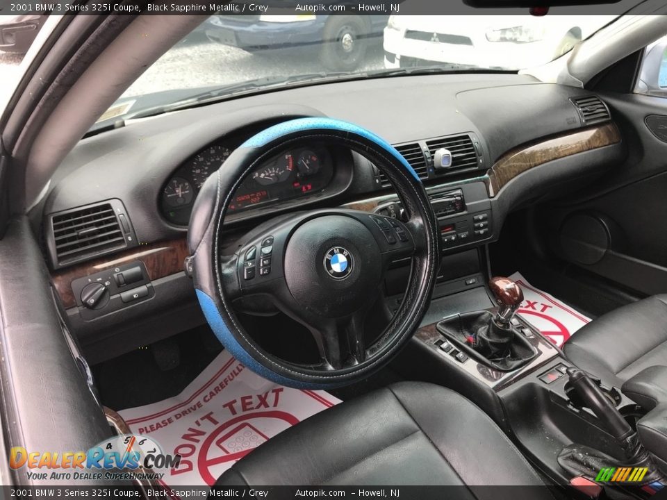 2001 BMW 3 Series 325i Coupe Black Sapphire Metallic / Grey Photo #11